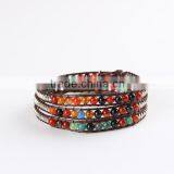 Wholesale Multi-layer Wrap Leather Bracelets & Bangles Fashion POP Jewelry 75cm Free Shipping! thumbnail-1