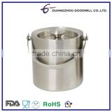 FDA Safe 2.0 L double wall Stainless Steel metal ice Bucket with lid