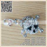 Friar Heart-Shaped Eye Skull Crystal Silver Metal Keychain thumbnail-3