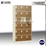 Fashionable 18 Door Brown Steel Clothing Locker Thin Edge Design Wardrobe Steel Gym Storage Locker thumbnail-3