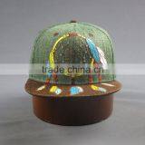 Customer High Quality 6- Panel Linen Snapback Hat With Flat Embroidered Patch thumbnail-3