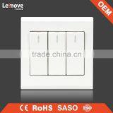 High Quality Frosted Faceplate PC White Two Gang One Way Swtich Two Gang Two Way Switch thumbnail-3