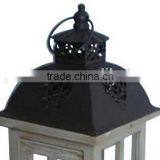 Classic Wooden Candleholder Iron Lanterns Indoor Stand thumbnail-4