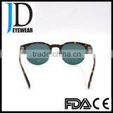 Newest Design Plastic Acetate Custom Made Half Frame Sunglasses With Gold Mirror Lenses thumbnail-4