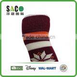 White Snow Pattern Red and White Stripe Garnet Knee-high Sports Socks thumbnail-5