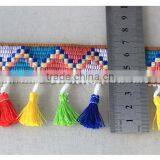 New Design Colored 6.5cm Width Fancy Colorful Lace Tassel Fringe Trim thumbnail-3