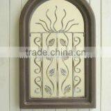 Decorative Wall Mirror With Wood-like Frame Metal Decoration thumbnail-1