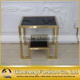 2016 Eurpean Style Brushed Golden Stainless Steel Side Table thumbnail-1