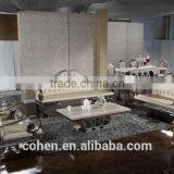 Audi Symbol Base Marble Top Dining Table Set/dining Table and Chairs With Stainless Steel Furniture and Restaurant Furniture thumbnail-5