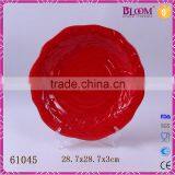 Ceramic Red Wedding Decoration Dry Fruit Plate thumbnail-1
