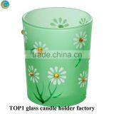 Green Flower Cheap Candle Holders With Diamonds thumbnail-1