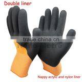 NMSAFETY Nappy Acrylic and Nylon Double Liner 3/4 Foam Latex Coated Warm Winter Gloves thumbnail-1