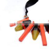 Europe America New Design Exaggerated Geometric Acrylic Pendant Necklace Adjustable Silk Ribbon Necklace thumbnail-2