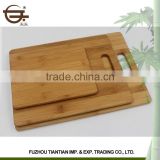 3 pieces various size square vegetable strong wooden chopping board set