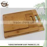 High Quality 3 Pieces Various Size Eco-friendly Square Bamboo Cuttingboard thumbnail-1