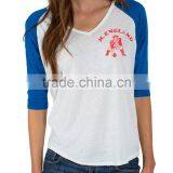 Hot Selling Women Raglan Shirt / Cheap Women Raglan Tshirt