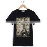 Customize Logo t Shirt, Back Color T-shirt,100% Cotton, Silk Green Printing thumbnail-4