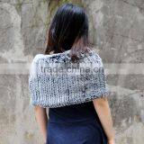 CX-B-76F Wholesale Scarf Supplier In-stock Cheapest Rex Rabbit Fur Shawl thumbnail-4