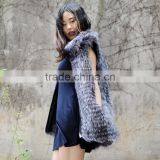 CX-G-B-61 Women Waistcoats Zipper Fur Vest Without Hood Real Fox Fur Vest thumbnail-3