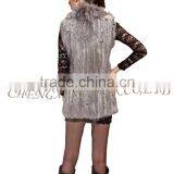 CX-G-B-179B Fox Fur Collar Hand Knitting Real Comfort Rabbit Fur Clothing thumbnail-5