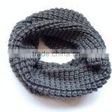 Acrylic Grey Color Fashion Winter Factory Manufacture Fashion Young Knitted Tube Scarf thumbnail-4