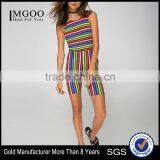 Designers Strip Rainbow Jumpsuit Summer Sublimation Print Body Suits Polyester Spandex Bodycon Custom Pants thumbnail-1