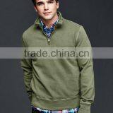 High Quality Crew Neck 100%cotton Long Sleeve Quarter Zip Sweatshirt thumbnail-3
