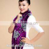 2015 New Style Ear Neck Warmer Ladies Whole Set Long Genuine Rex Rabbit Fur Scarf thumbnail-1