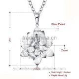 925 Silver Set Auger Stereo Lotus Pendant Necklace thumbnail-4