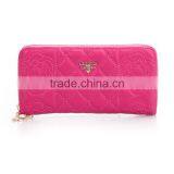 2017 Luxury Fashion Women Wallet Long Purse Bueatiful Flower Embossing Zipper Woman Leather Purse thumbnail-2