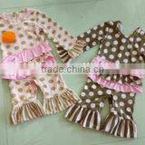 Boutique Cheap Polka Dots Ruffle Petti Rompers For Children 100% Cotton Casual Baby Romper thumbnail-3