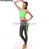 Beautiful Fluorescence Slim Fitness Yoga Clothes 88% Polyester + 15% Spandex Fitness Sportwear Yoga Suit in Guangzhou thumbnail-3