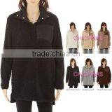 Wholesale Monogram Women Knitted Fleece Sherpa Pullover thumbnail-6