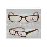 Orange / Black Rectangular Retro Acetate Eyeglasses Frames With Lightweight thumbnail-1