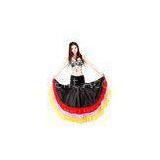 Girls Wavy hem practice chiffon belly dance skirt yellow blue color