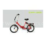 Aluminum Folding Electric Bike / Lightest Lithium Electric Folding Bicycle V Brake 36V Battery