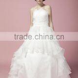 Ball Gown Bridal Dress Bowl Gown Straight Neck Straplesss Front Opened Ruffle Wedding Dress AS27702 thumbnail-5