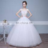HS1604 Vintage Lace Applique Sheer Wedding Dresses 2017 Elegant Court Train Ruched Tulle Plus Size Bridal Gowns Custom Made thumbnail-3
