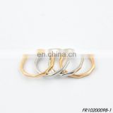Set Of 6 Gold And Silver Plated Alloy Screw Nut Shaped Rings