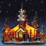 X'mas House With 10 Light Set Play Snowman Polyresin Christmas House Decoration thumbnail-2
