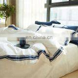 Morden Plain Color Navy White Home Hotel Bed Sheets Bed Linen Bedding Set thumbnail-5