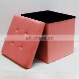 Living Room Leather Foldable Linen Storage Fabric Stool Pouf Tufted Ottoman Box Furniture Manufacturer thumbnail-3