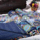 Paisley Kantha Quilt Queen size Indian Kantha Blanket Modern Kantha Bedspread Cotton India Sari quilt Queen Kantha BEDDING