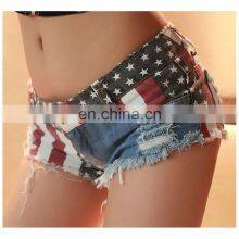 LSexy Short Jeans Women American US Flag Mini Shorts Jeans Short Hot Pants Denim Low Waist Stars Stripes Size :S thumbnail-2
