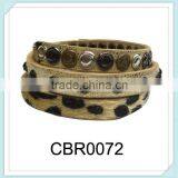 PU Rivets Cross Sideway Wholesale PU Rhinestone Bracelet thumbnail-1