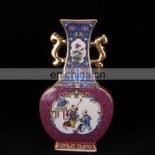 Chinese Antique Reproduction Qing Yongzheng Year Ceramic Porcelain Flower Vase thumbnail-2