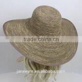 New Design Custom Adjust Raffia Straw Crochet Hat Wholesale thumbnail-2