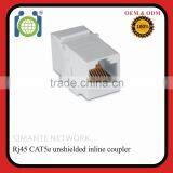 Cat5e RJ45 Modular Inline Coupler Black White