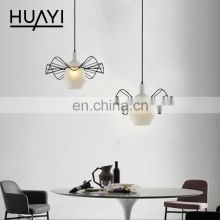 HUAYI New Arrival Cheap Price Iron Lamp Body Indoor Bedroom Living Room 60w Hanging Chandelier Pendant Light