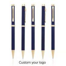Ballpoint Pen Manufacturer Twist Actional Royal Blue Metal Collection Ballpoint Pen With Gold Accents thumbnail-1
